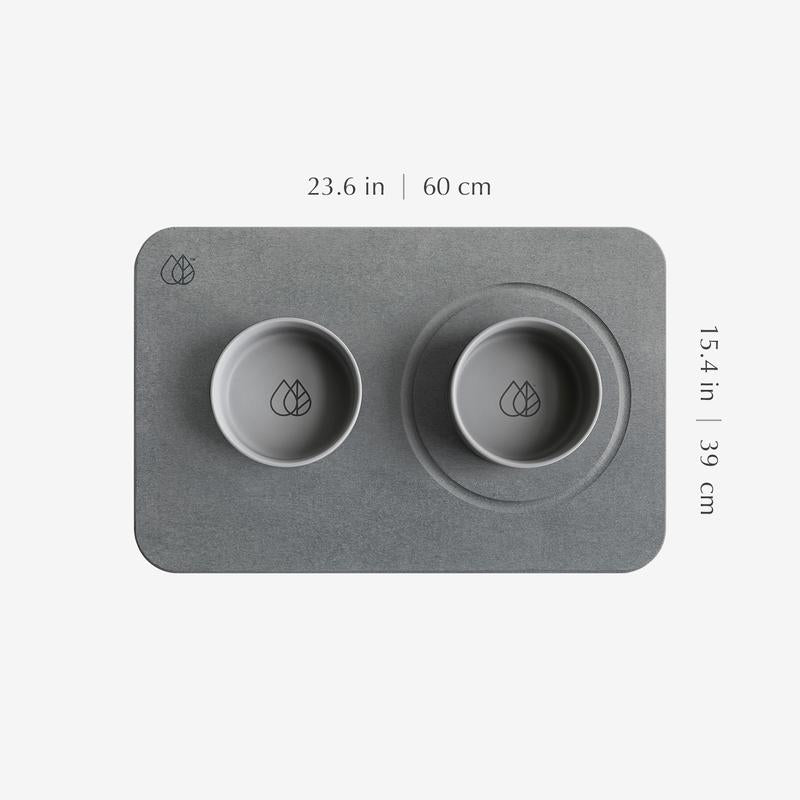 Dog Bowls + Stone Base