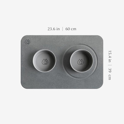 Dog Bowls + Stone Base
